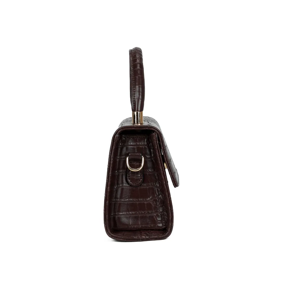 Gallantry Paris Brunello petit sac effet croco coffee