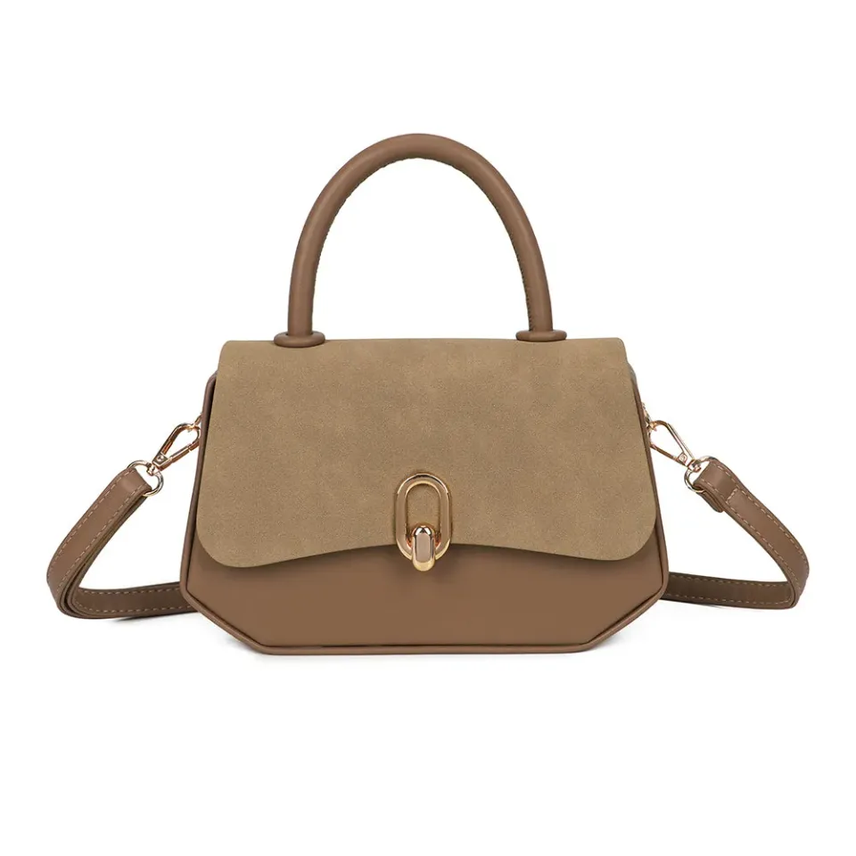 Gallantry Paris Tervane petit sac rabat taupe foncé suédé