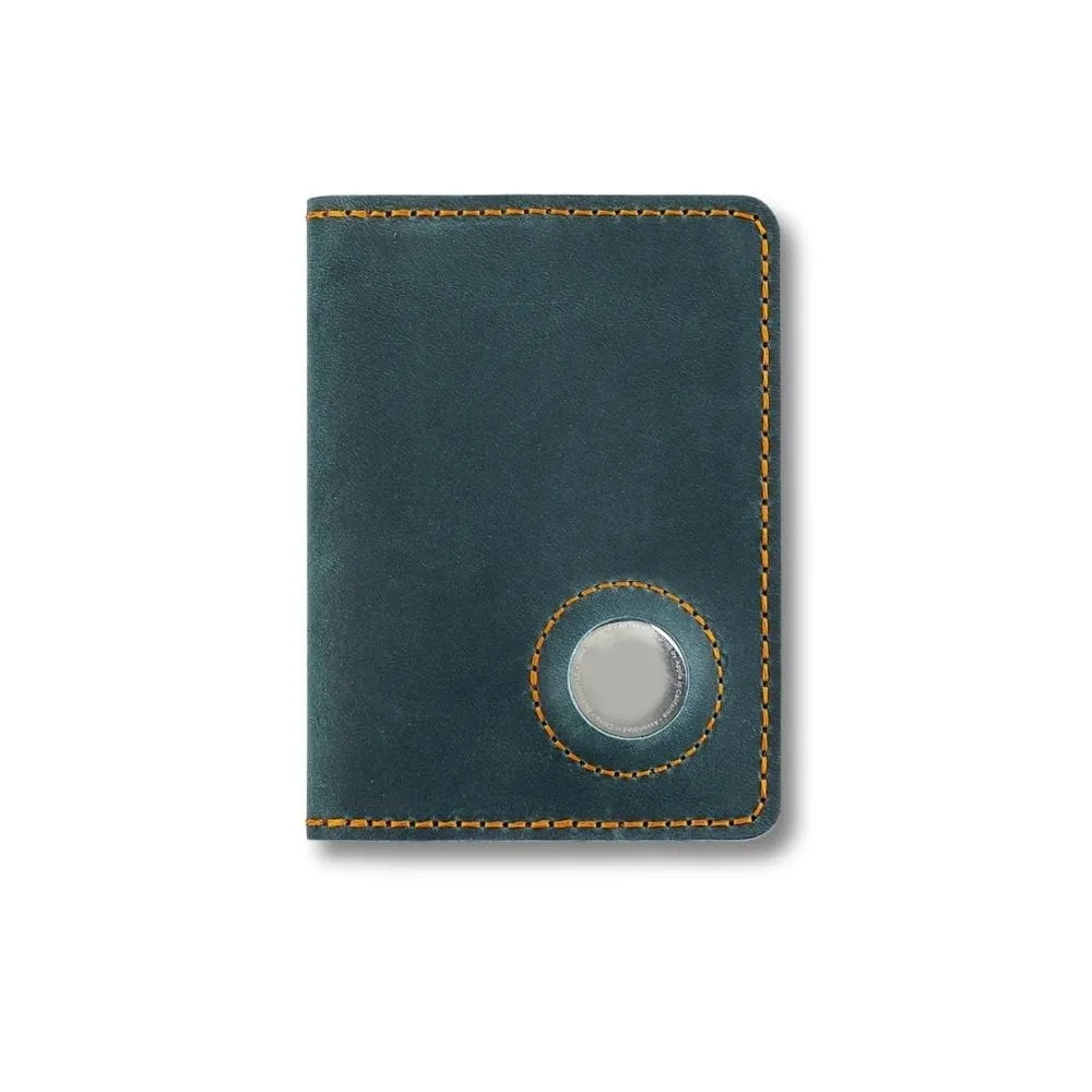 Maison Sacoches Line porte-cartes homme vert cuir AirTag