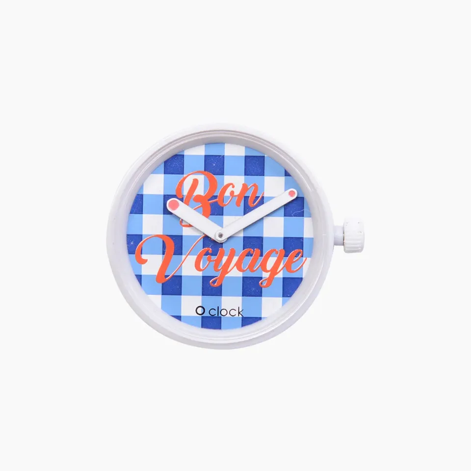 O Bag O Clock Vichy Cobalto mécanisme montre bleu quartz
