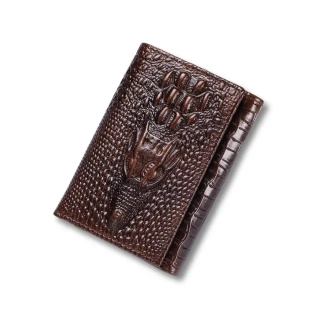 Maison Sacoches Riven portefeuille crocodile jaune cuir