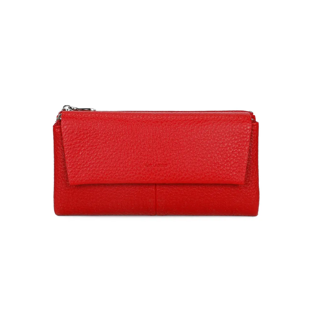 Gallantry Paris Tilda portefeuille rabat Rouge grainé