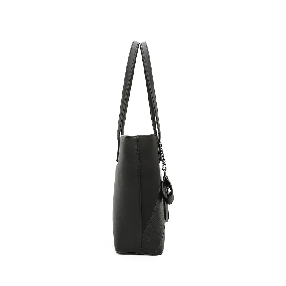Gallantry Paris Ingénieuse sac cabas zippé Noir python 35 cm