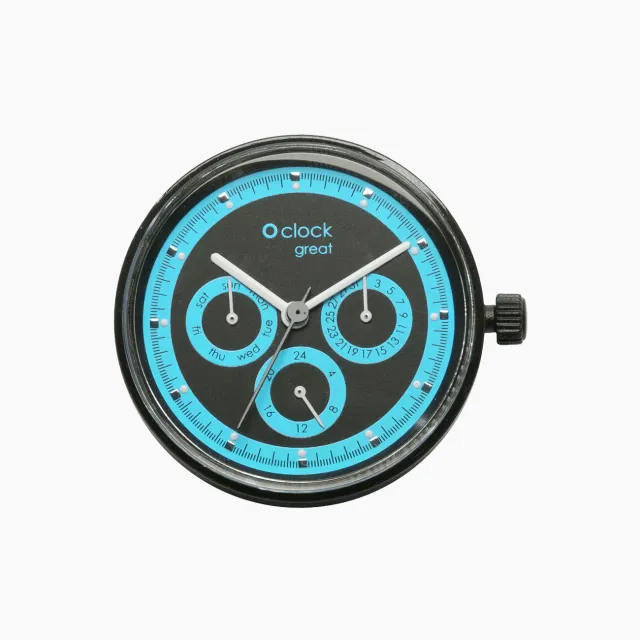 O bag O clock Great Racing mécanisme montre aqua fluo