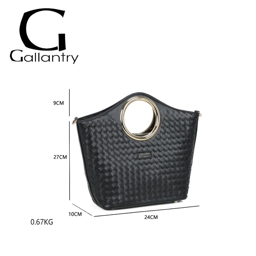 Gallantry Paris Portofino sac à main noir tressé