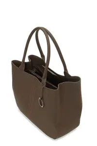 O bag Courmayeur sac cabas chocolat fermeture zip