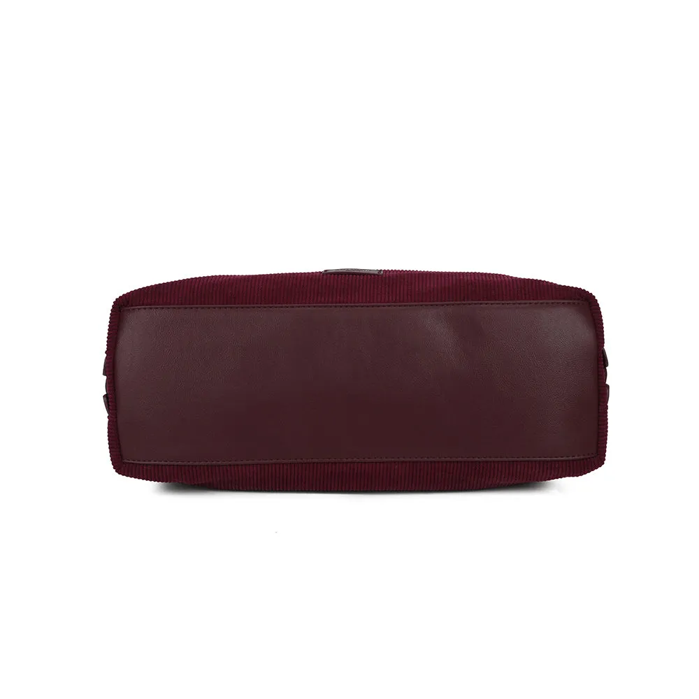 Gallantry Paris La Mélodie grand sac à main bordeaux côtelé