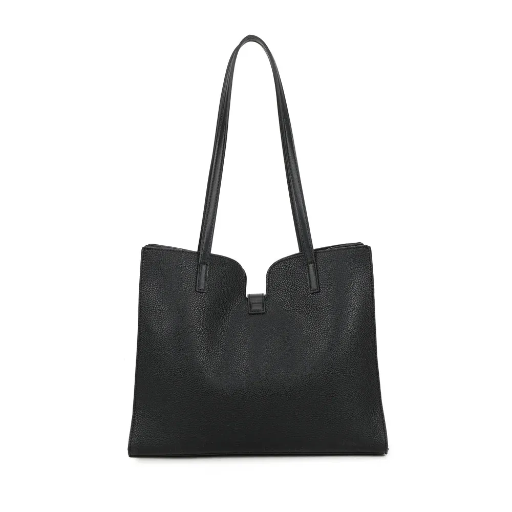 Gallantry Camélia sac épaule noir grainé