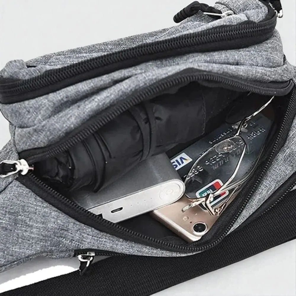 Maison Sacoches Norren sac banane gris Oxford imperméable