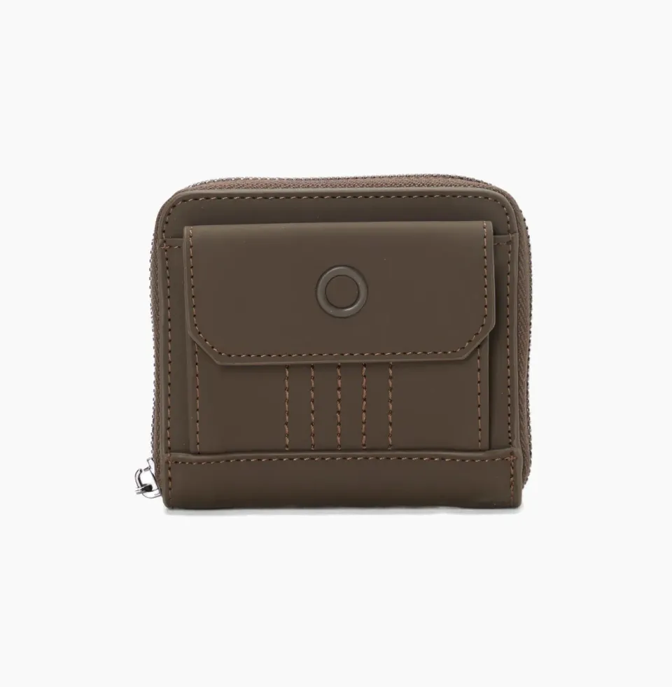 O bag O half Wally Bucaneve portefeuille chocolat zippé