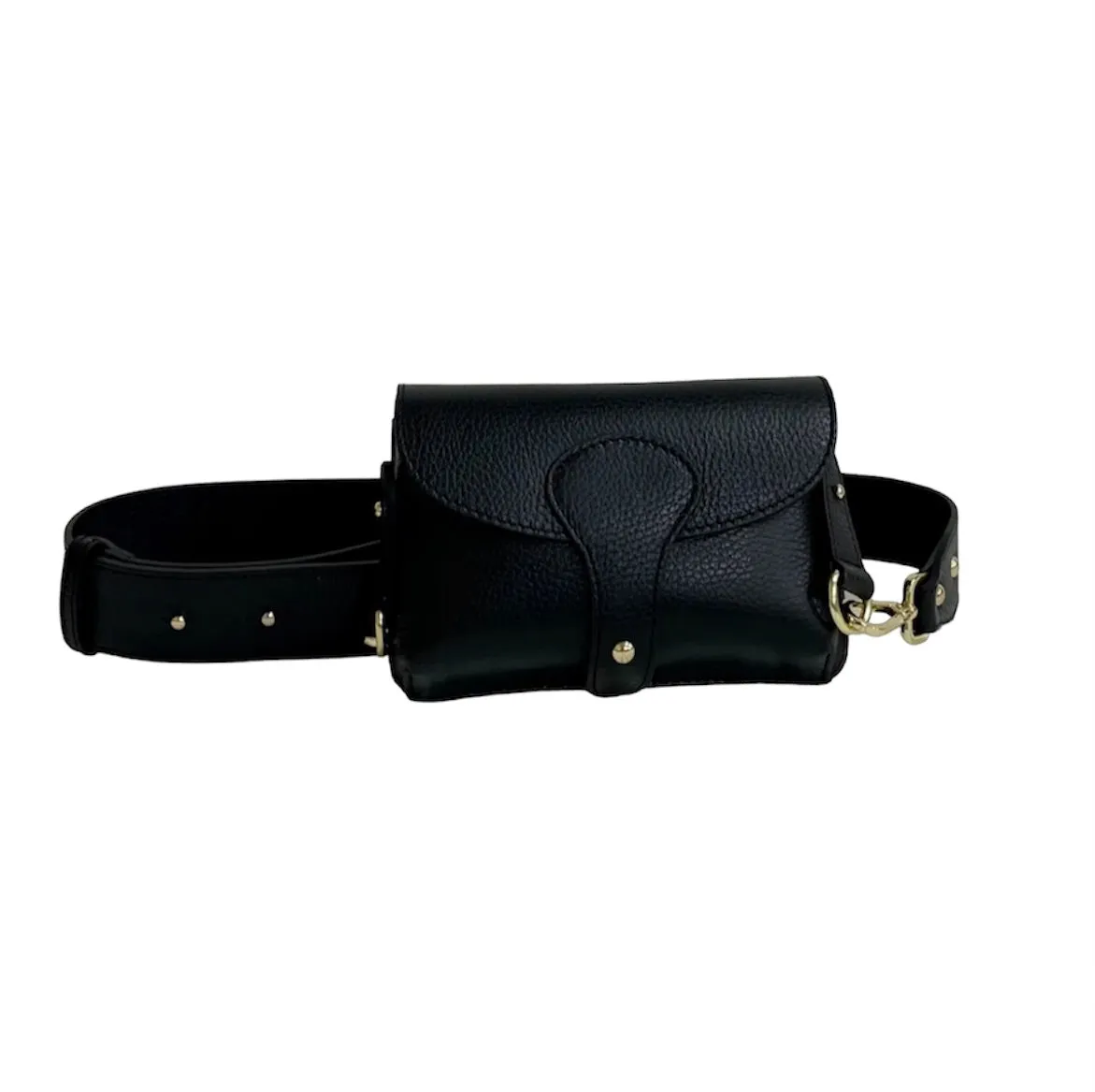 Hexagone Cuir Andgie pochette cuir noir 17 cm