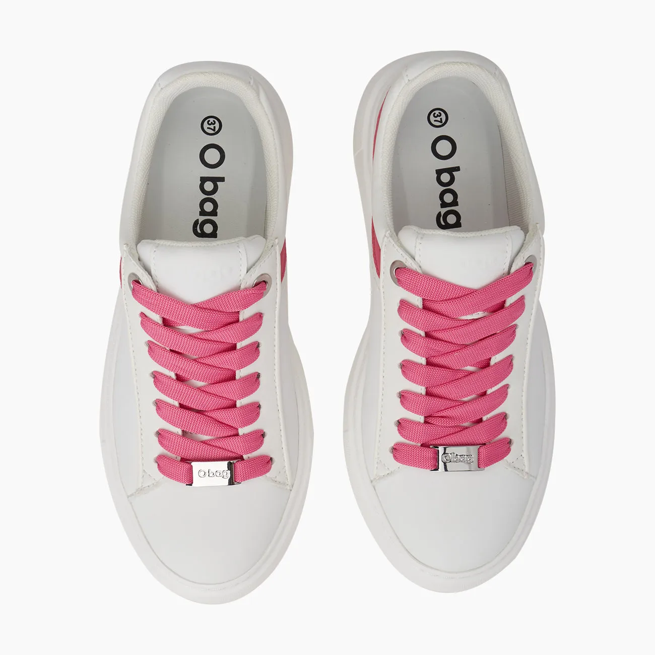 O bag Rio sneakers blanc rose éco cuir vegan