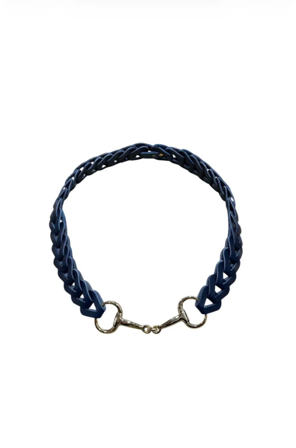 Hexagone Cuir Enfilage ceinture cuir noir argenté
