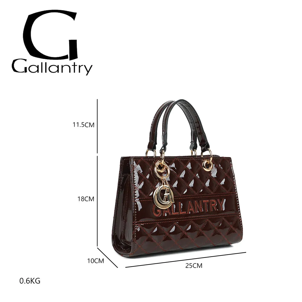 Gallantry Paris Matelassé Chic sac main coffee verni