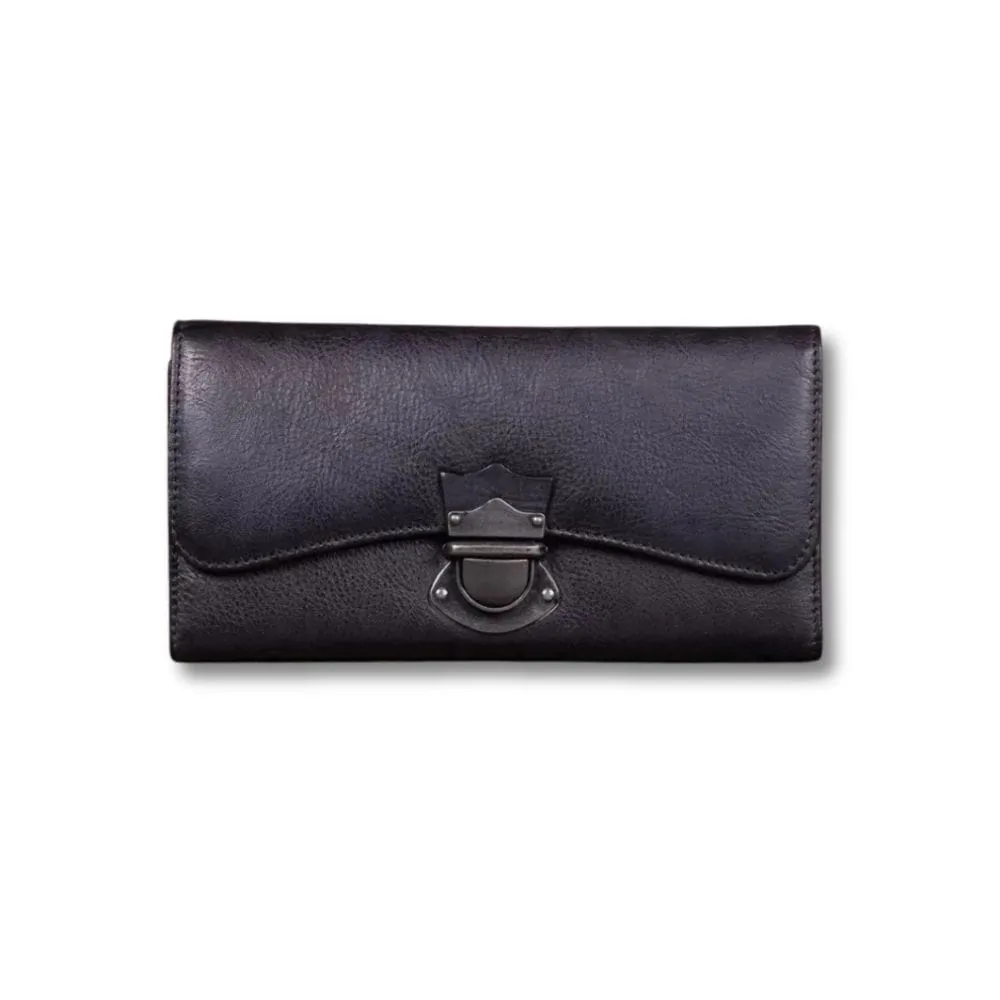 Maison Sacoches Léora pochette vintage chocolat cuir véritable