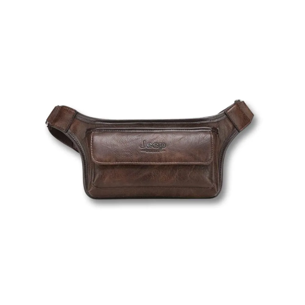 Maison Sacoches Jeep sac banane cuir kaki imperméable