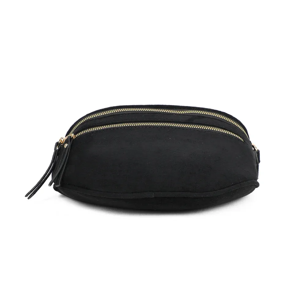 Gallantry Paris Léna Suédine sac banane noir suédine