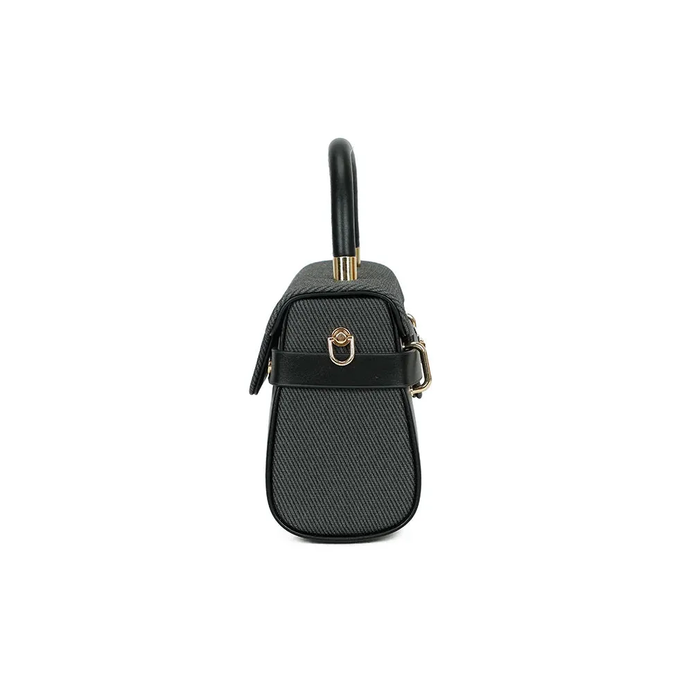 Gallantry Paris Lysia sac à main rabat noir compact doré