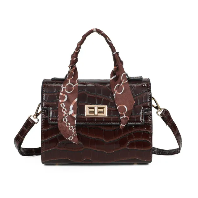 Gallantry Paris Exotique sac croco coffee verni