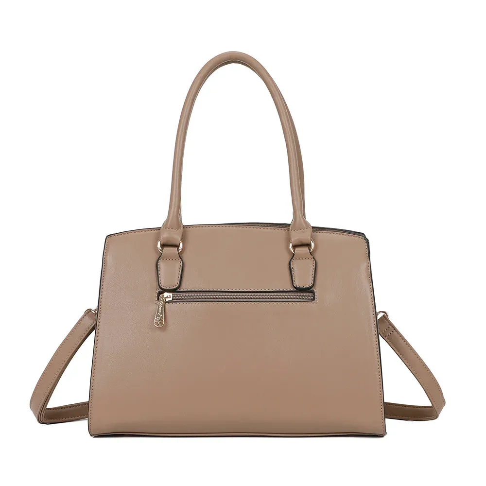 Gallantry Paris Cléo sac à main beige géométrique tablette