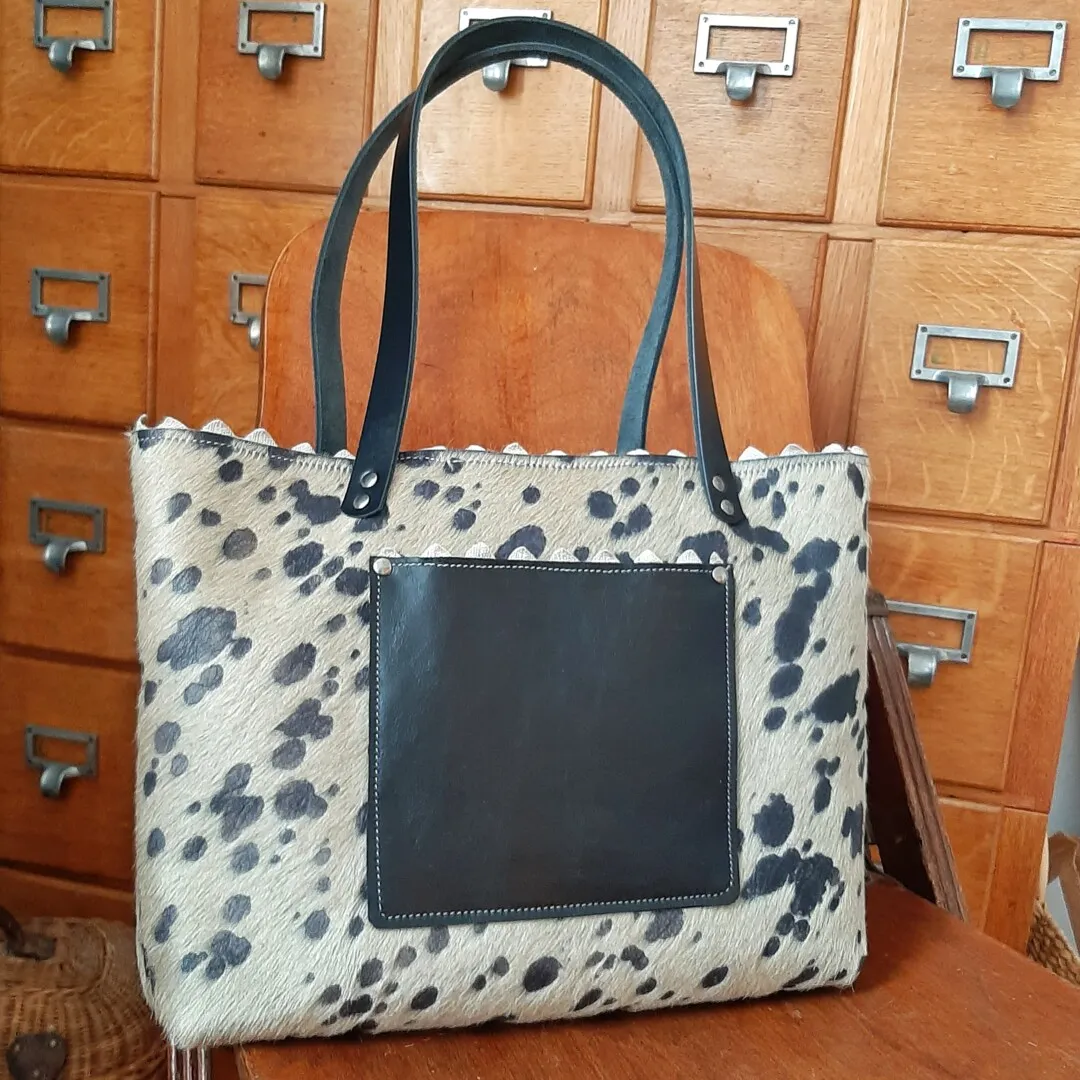 Atelier Anne R Savane sac cabas cuir vachette poil tacheté