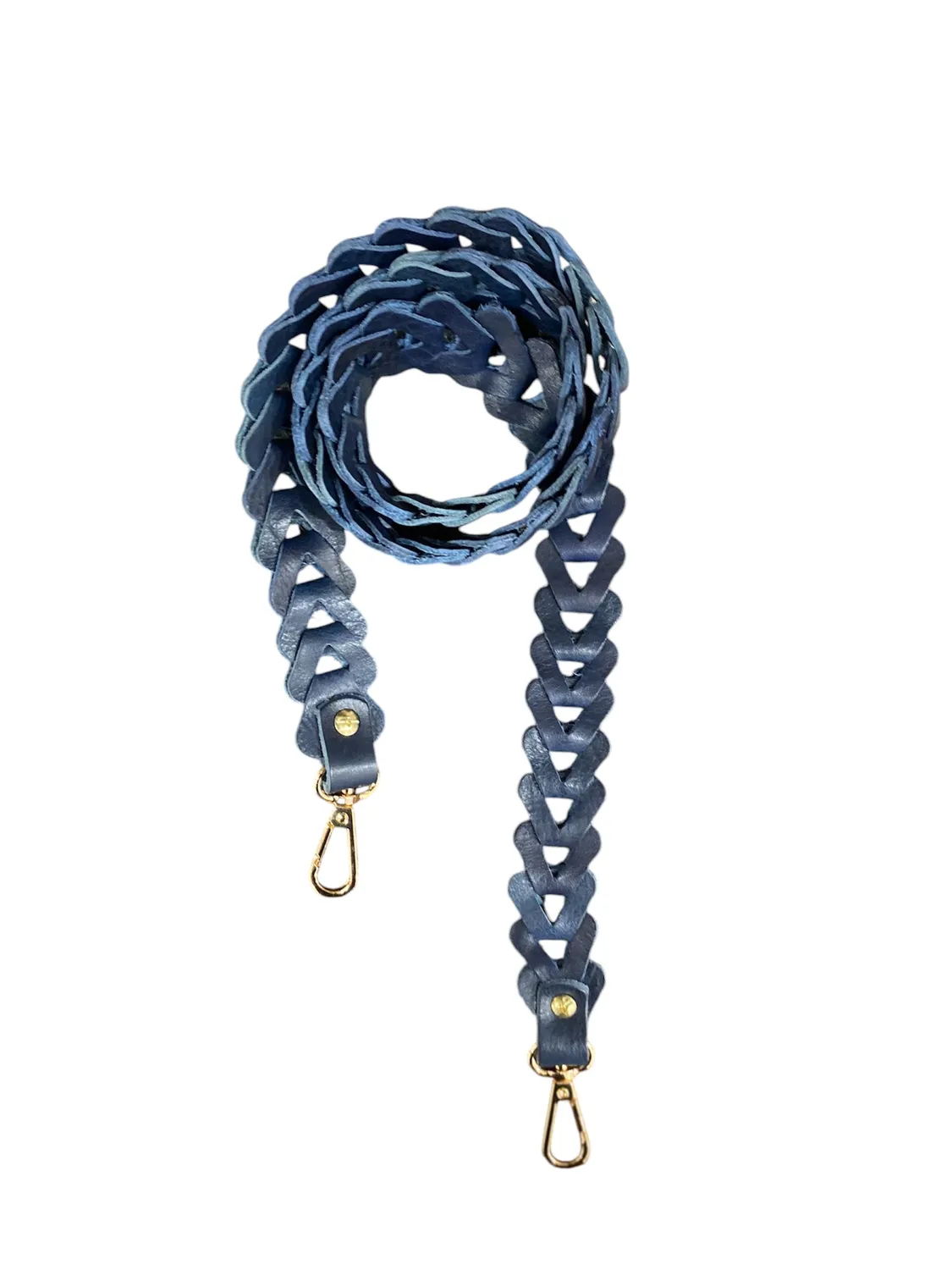 Hexagone Cuir Croisillons anse cuir marine cuir vachette 1,05 m