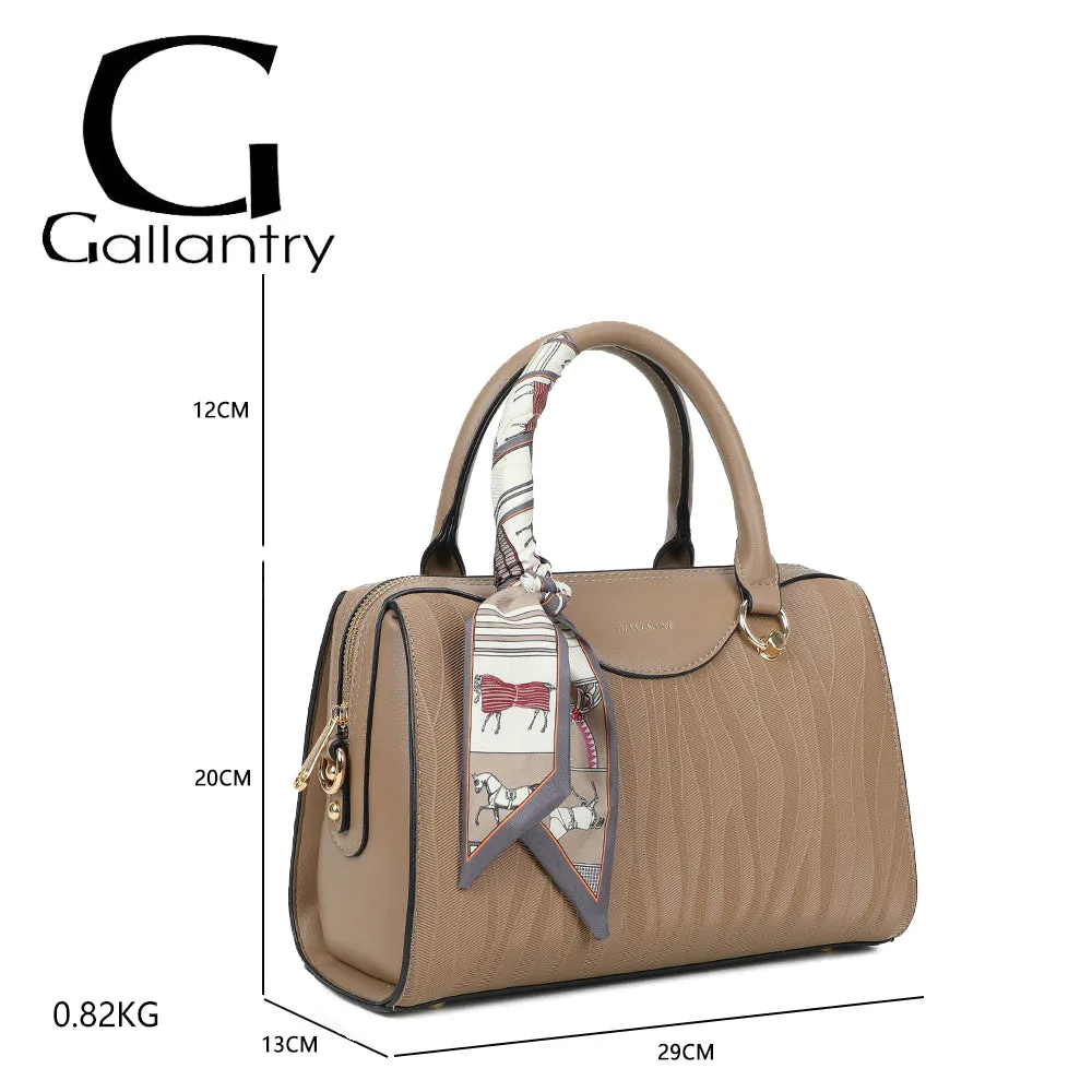Gallantry Mazarine sac à main Taupe foncé foulard