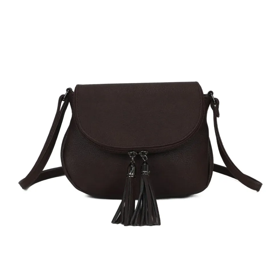 Gallantry La Mokaïa sac bandoulière coffee pompons