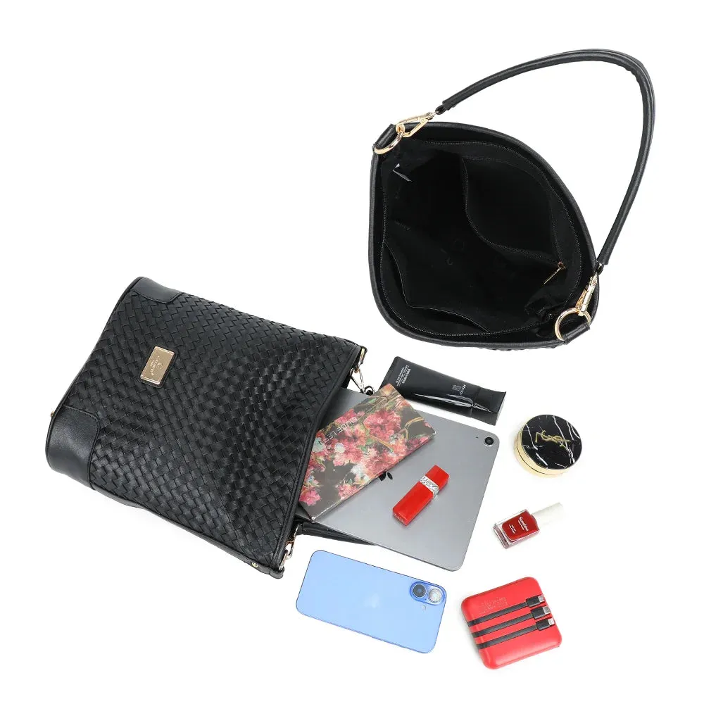 Gallantry Paris Bellina sac à main tressé noir