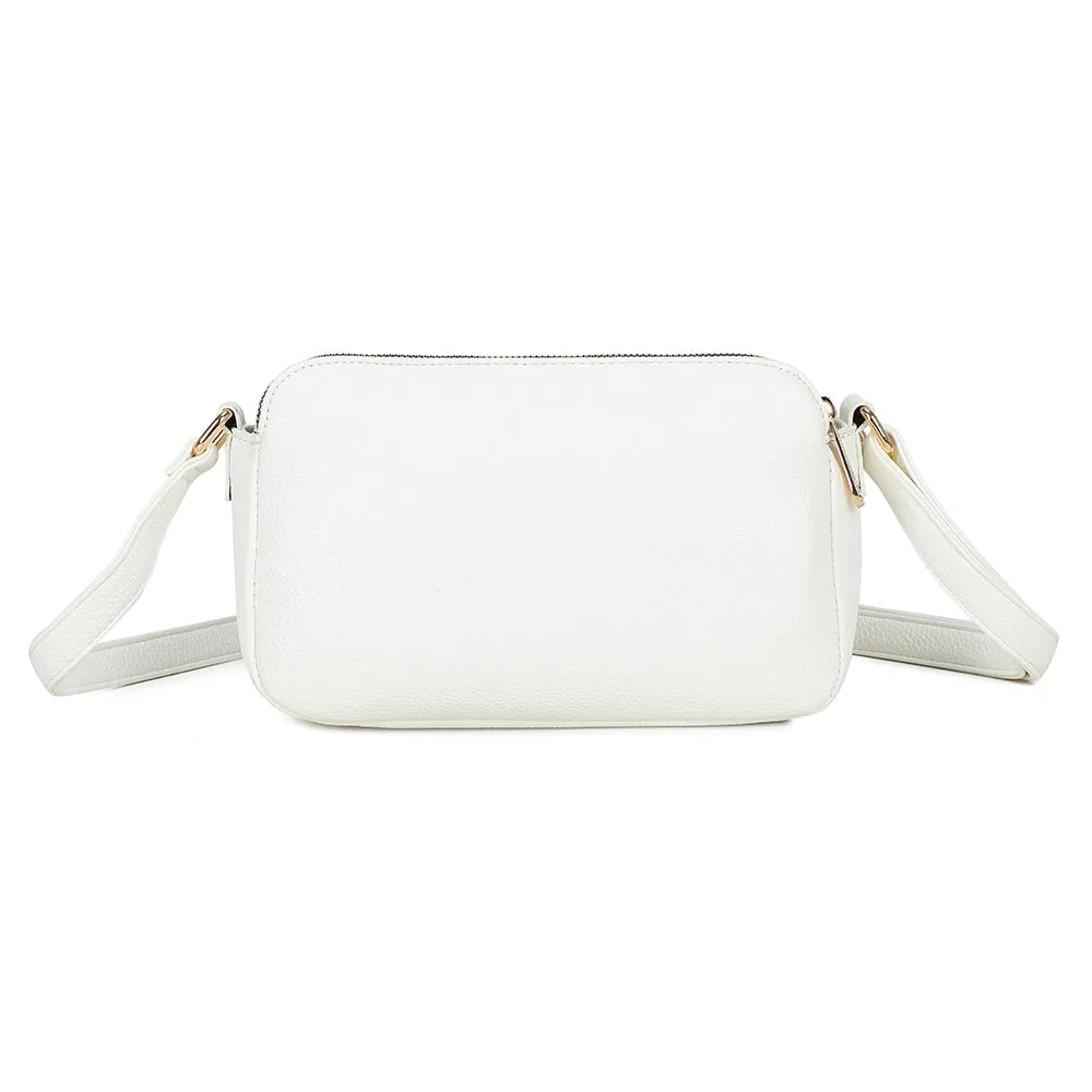 Gallantry Divine sac bandoulière rabat blanc grainé