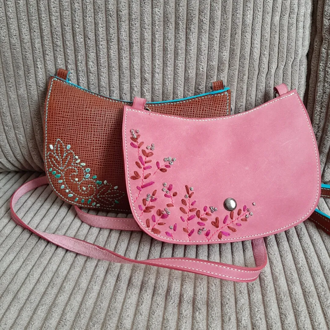 Atelier Anne R Adoré petit sac cuir rose poudré pièce unique