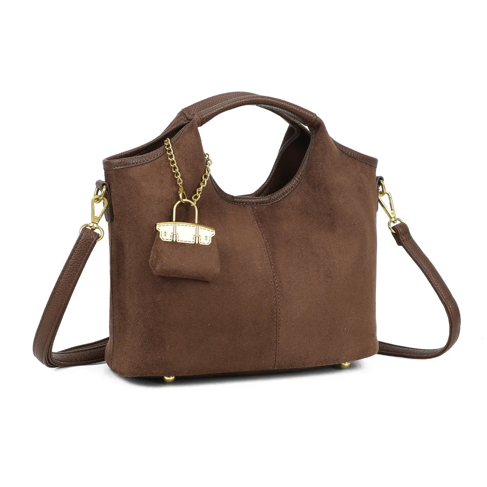 Gallantry Celestia Suédine sac main coffee effet suédé
