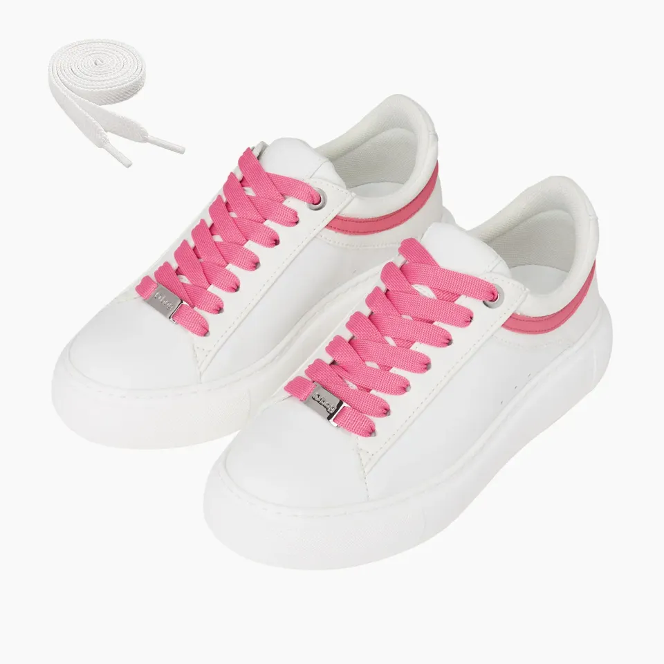 O bag Rio sneakers blanc rose éco cuir vegan