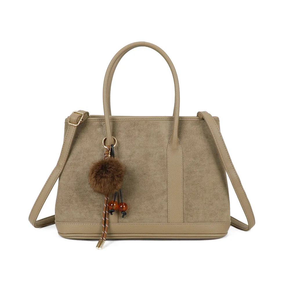 Gallantry Paris Cléane Sac à main Taupe Foncé Pompon