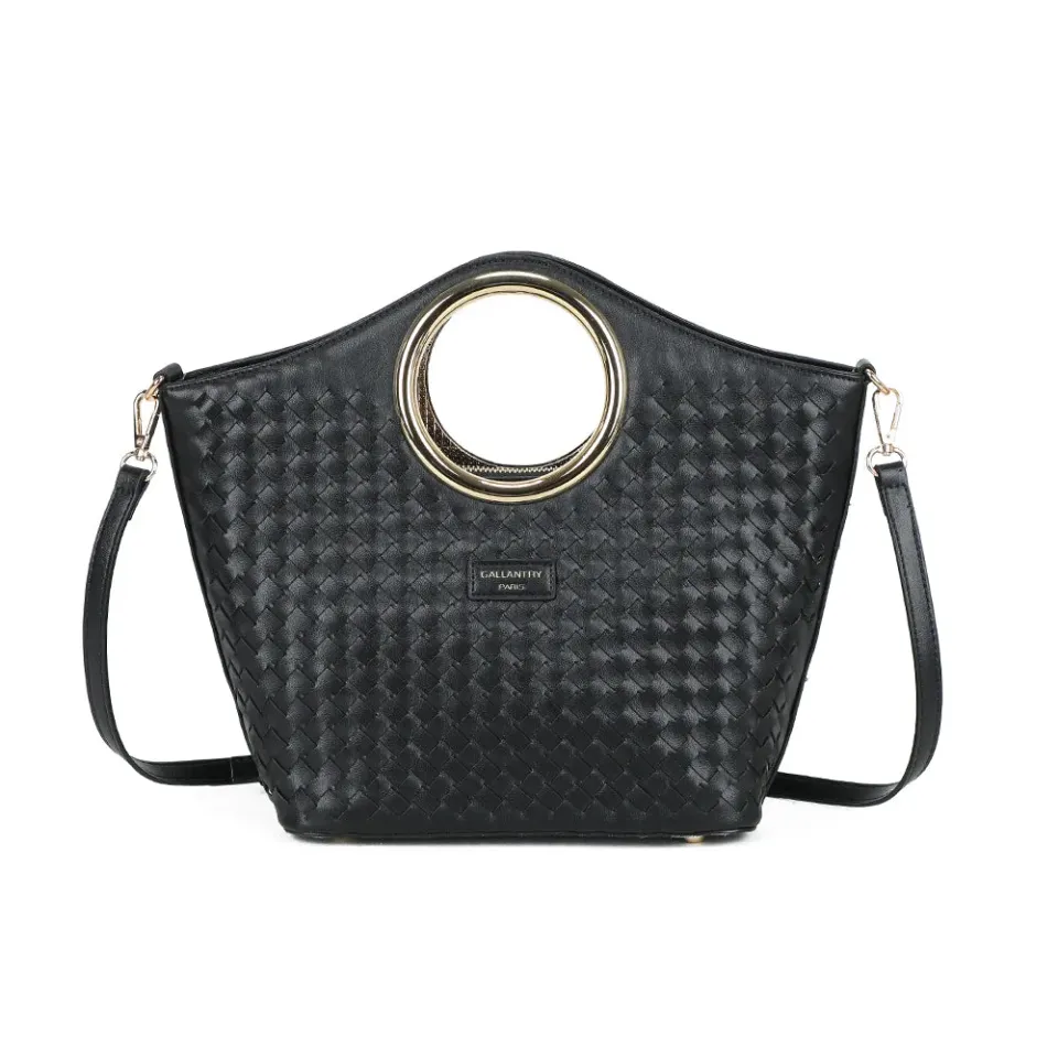 Gallantry Paris Portofino sac à main noir tressé