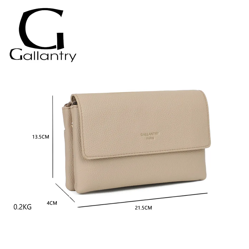 Gallantry Paris Elara pochette bandoulière taupe grainé