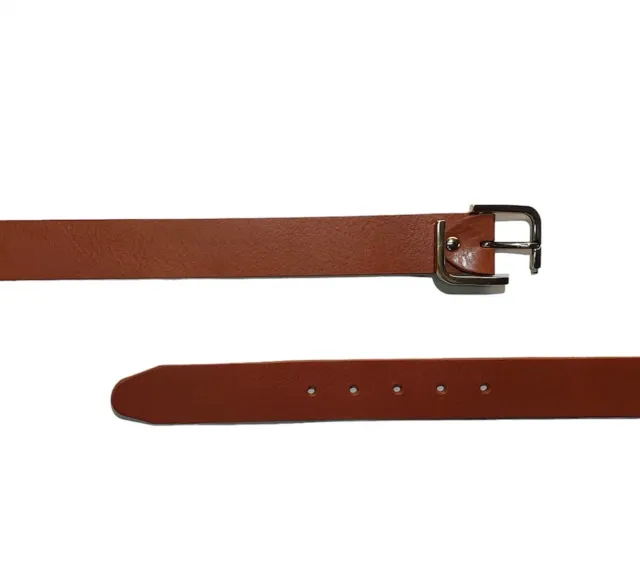 Hexagone Cuir L Laiton ceinture femme cuir cognac 3,5 cm