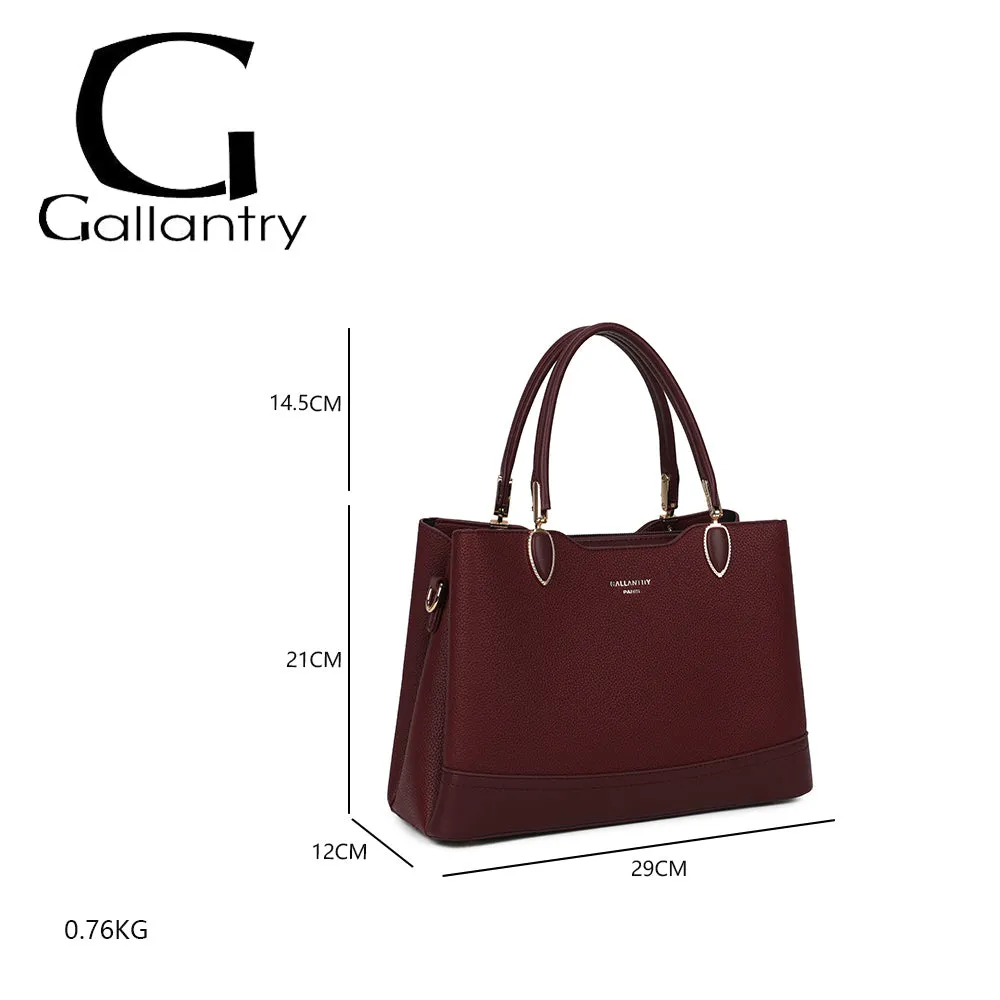 Gallantry Le Belvane sac main bordeaux grainé