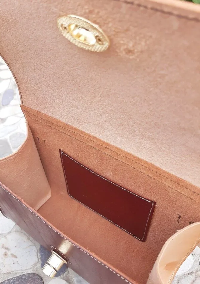 Atelier Anne R sac cartouchière cuir végétal marron