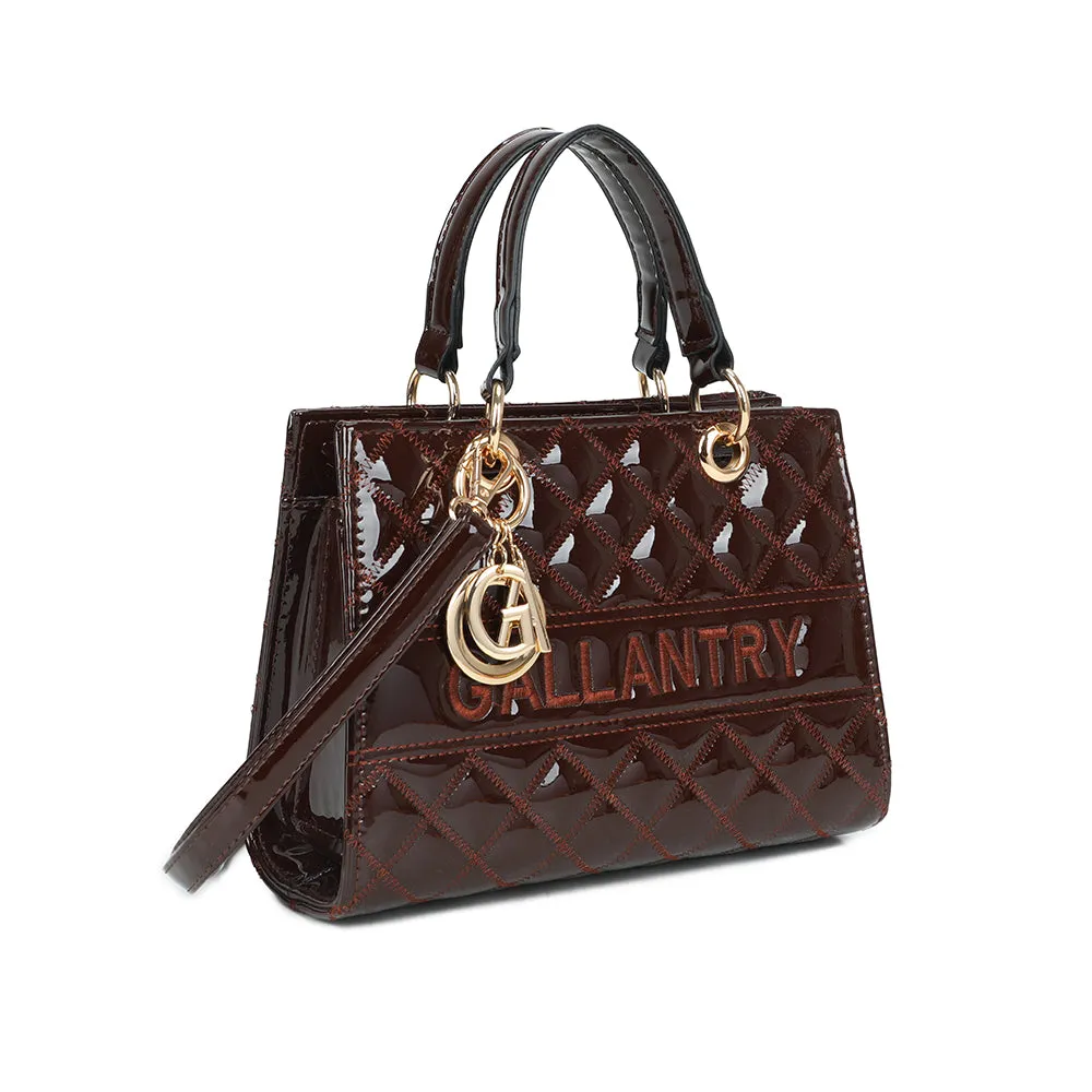 Gallantry Paris Matelassé Chic sac main coffee verni