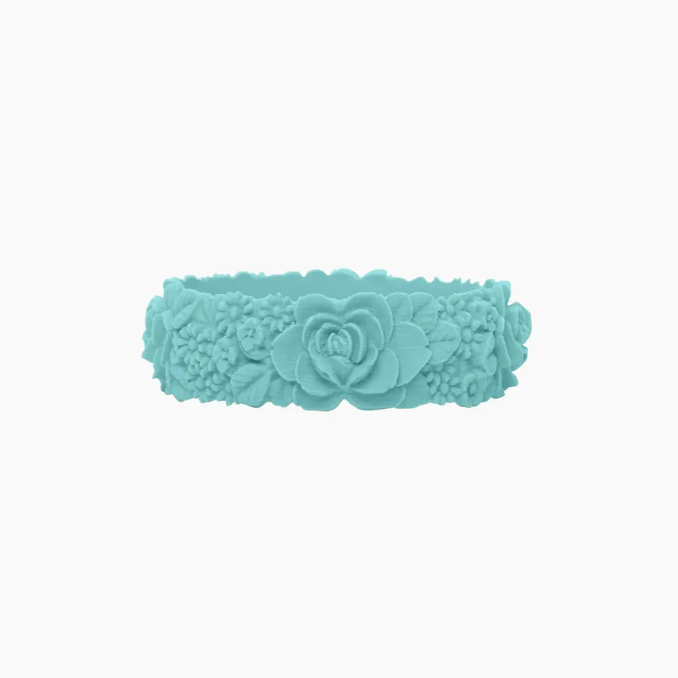 O Bag Flower Big bracelet menthe S silicone 3D