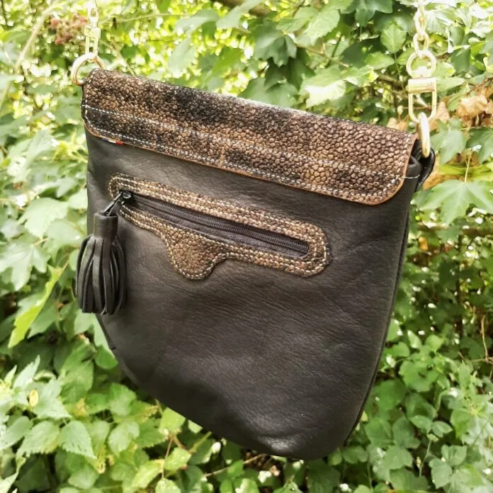 Atelier Anne R Myrlande sac bandoulière cuir noir cousu main