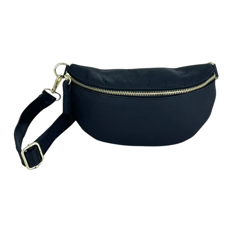 Hexagone Cuir Banane Small banane cuir noir