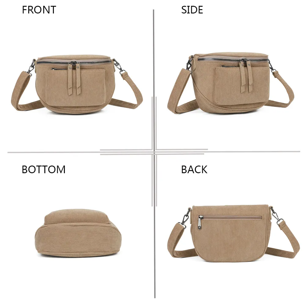 Gallantry Le Sacha sac banane taupe velours côtelé