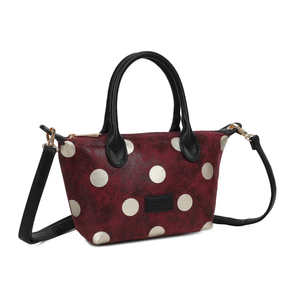 Gallantry Polka petit sac bordeaux pois métal