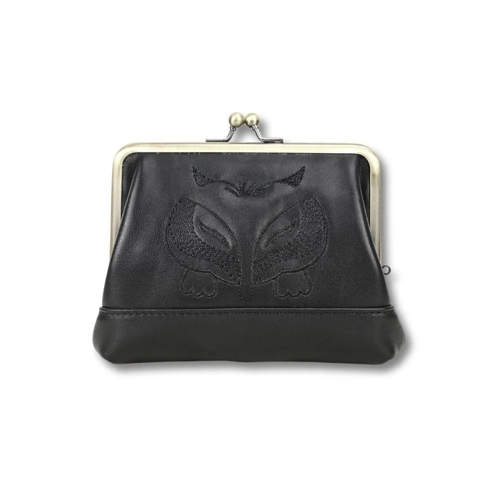 Maison Sacoches Soléa porte-monnaie fermoir noir cuir