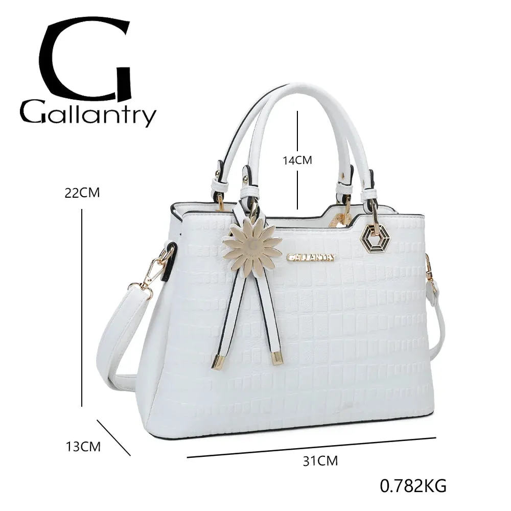 Gallantry Paris Fiora sac à main Rose façon croco