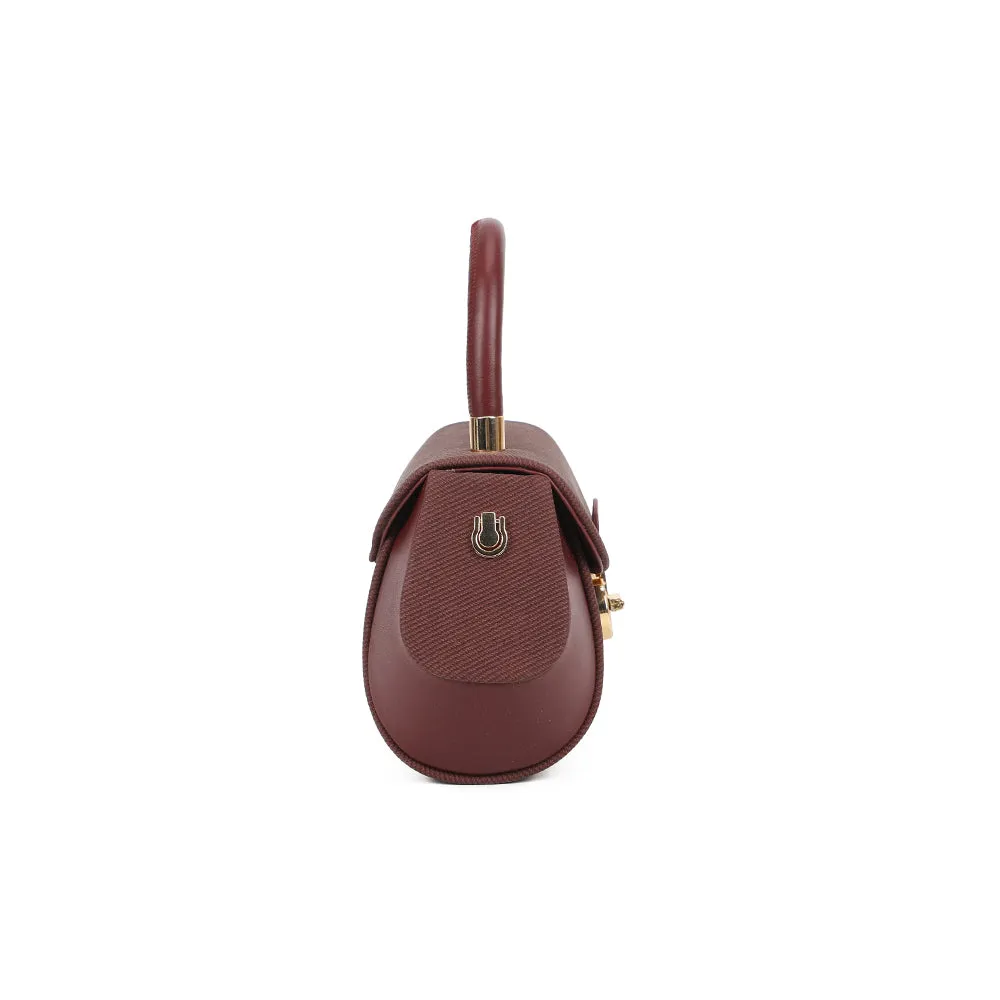Gallantry Paris Léa mini sac à main bordeaux fermoir doré