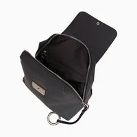 O bag Chilly Black sac à dos à rabat noir caoutchouté