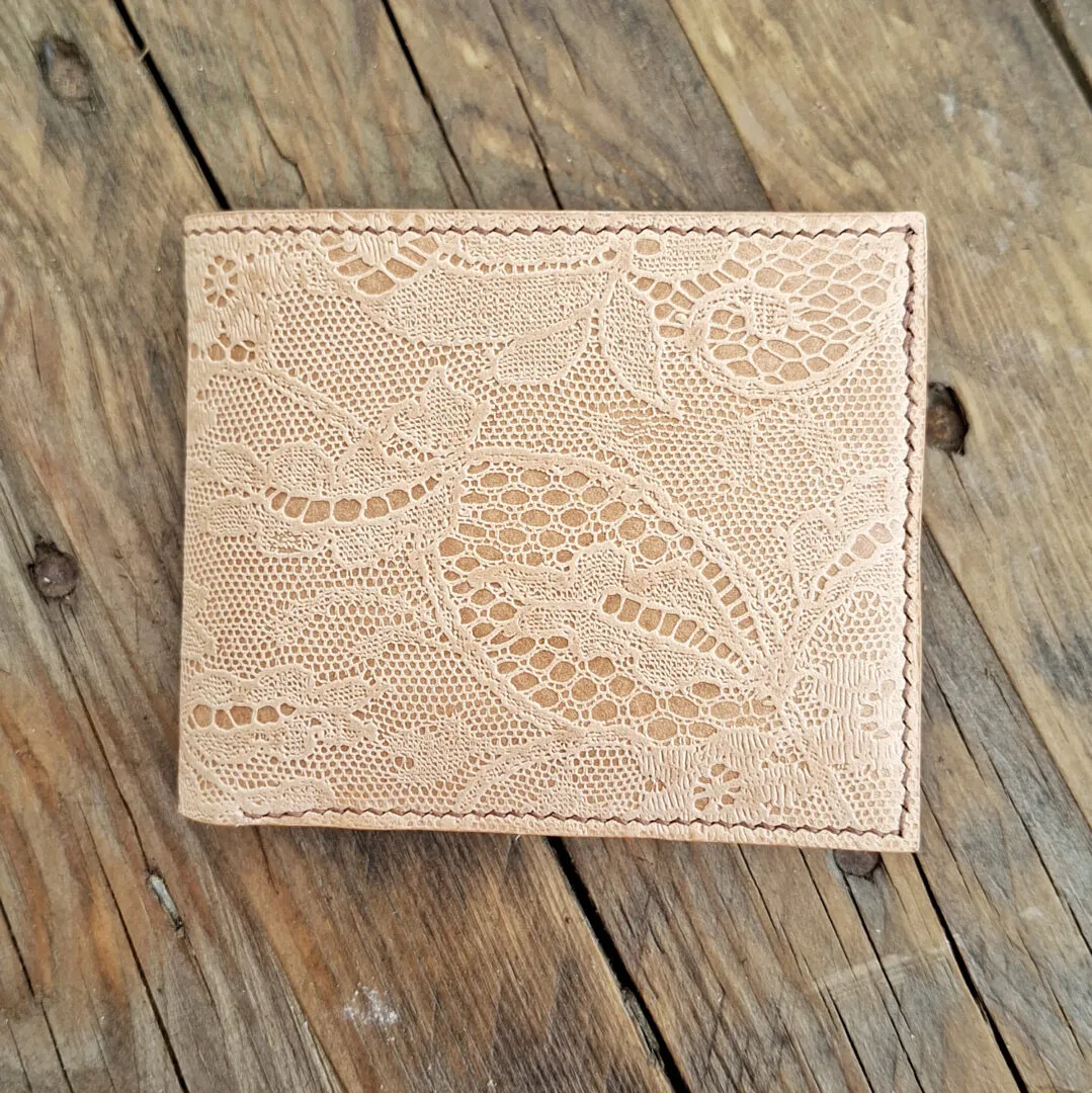 Atelier Anne R portefeuille cuir végétal dentelle porte-cartes